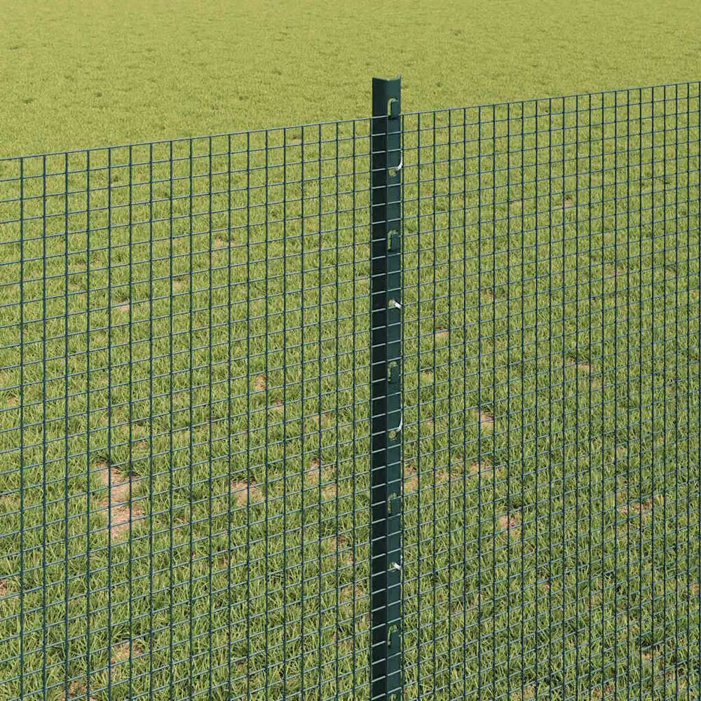 Berkfield Home Green Steel Welded Wire Fence with 22 U-Profile In-Ground Posts, 1 x 50 m – 3