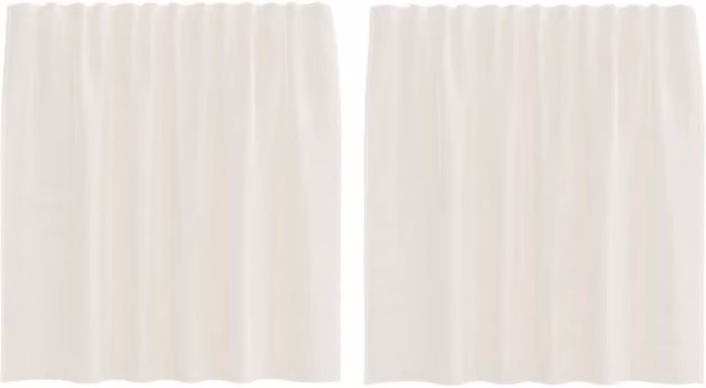 Berkfield Home Plain Beige Voile Fabric Curtains with Rod Pockets, 2 Pack