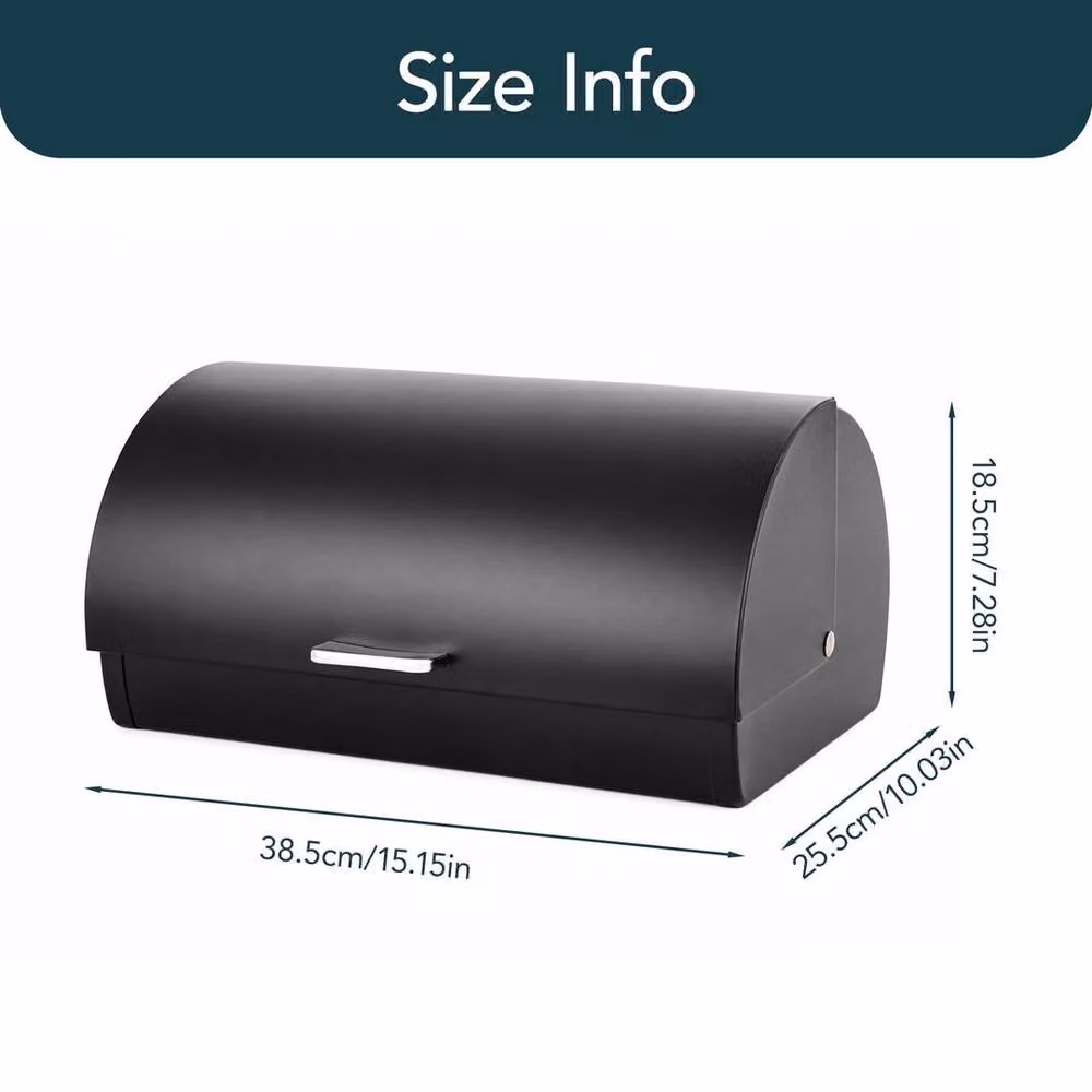 PAWNORA Bread Bin with Roll Top Lid, Black – 2