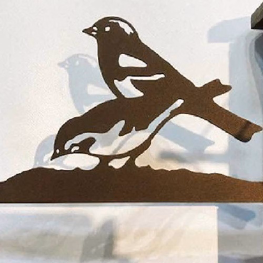 Espira Chaffinches Projection Hanging Bracket in Black and Dark Brown, L: 26 cm – 2