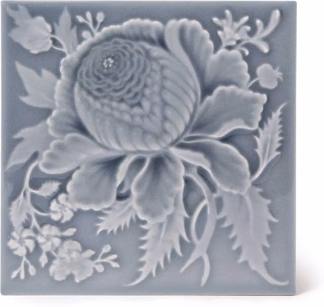 House of Hackney Artemis Rose Relief Sample Tile in Grey