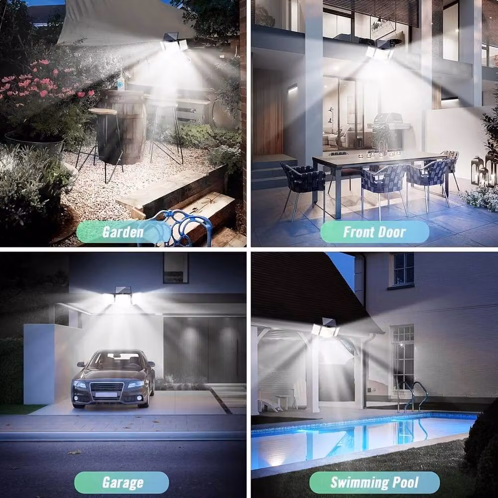 NESTLUNE Solar Powered LED Wall Light with 280 LEDs, PIR Motion Sensor and Remote Control, Black – 2
