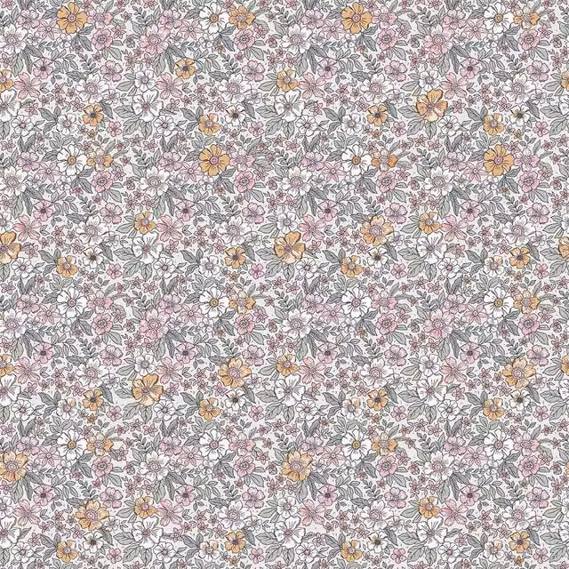 I Love Wallpaper Ditsy Gardenia Floral Botanical Wallpaper in Sage Green and Pink