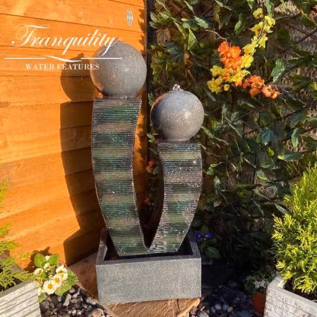 Tranquility Compact Friendship WF Modern Solar Water Feature, Grey