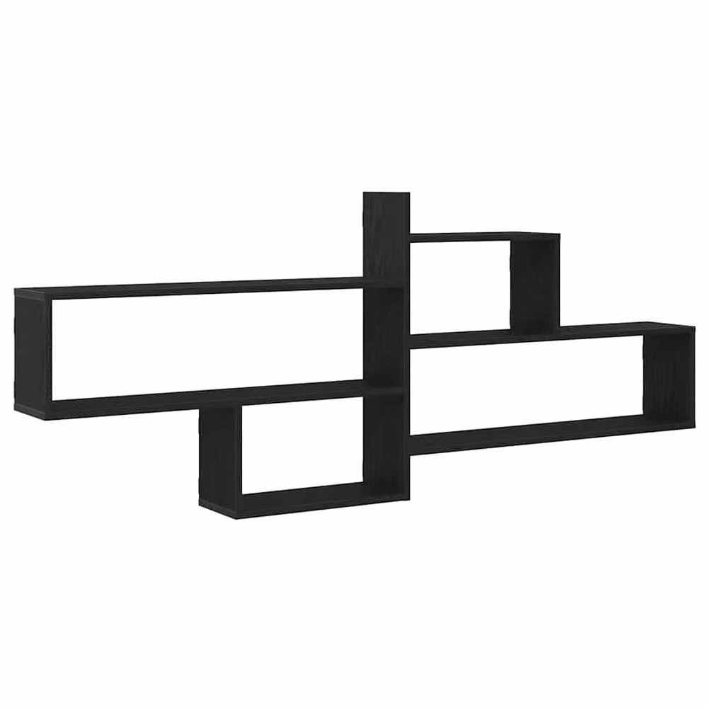 Berkfield Home Black Oak Wall Shelf, W/D/H: 167.5 x 18 x 68 cm – 2