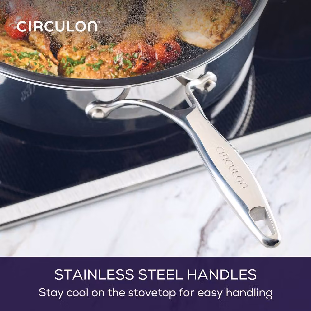 Circulon ScratchDefense Extreme Non Stick Stainless Steel Sauté Pan with Lid, 4.7 l, Silver – 4