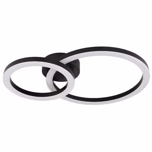 Globo Lighting Modern LED Ring Ceiling Light in Black with Warm White Light