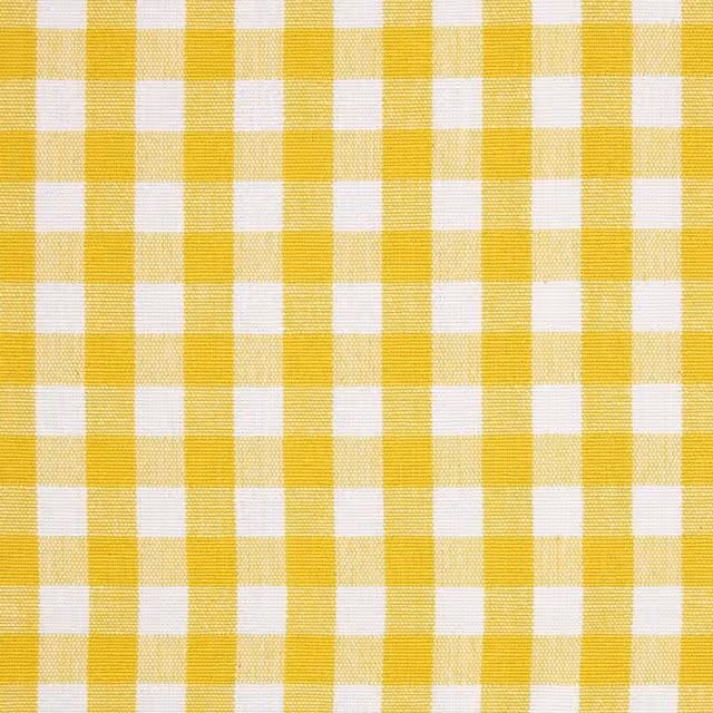 Homescapes Pure Cotton Gingham Check Fabric, Yellow, Width: 150 cm
