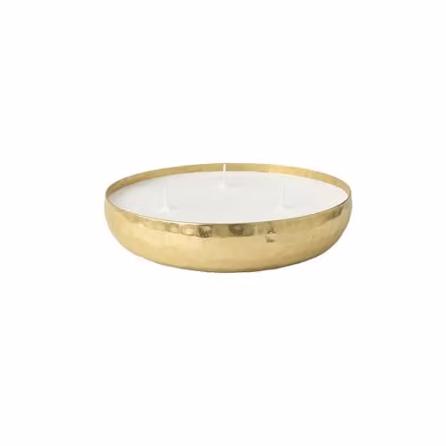 Melody Maison Round Hammered Gold 3 Wick Metal Candle Pot – 3