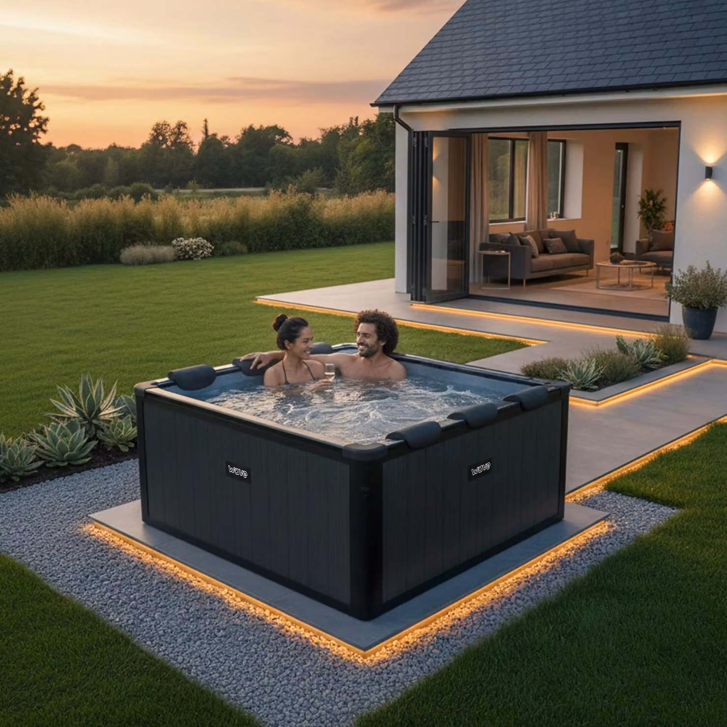 Wave Spas Wave Adriatic 6-Person Inflatable Luxury Aluminium-Frame Hot Tub - Black – 2