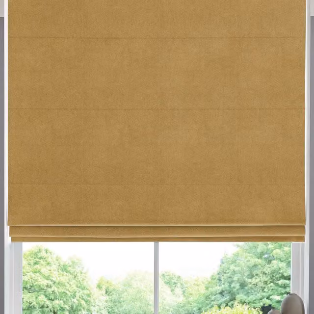 Terrys Florence Velvet Made to Measure Roman Blind in Saffron Yellow