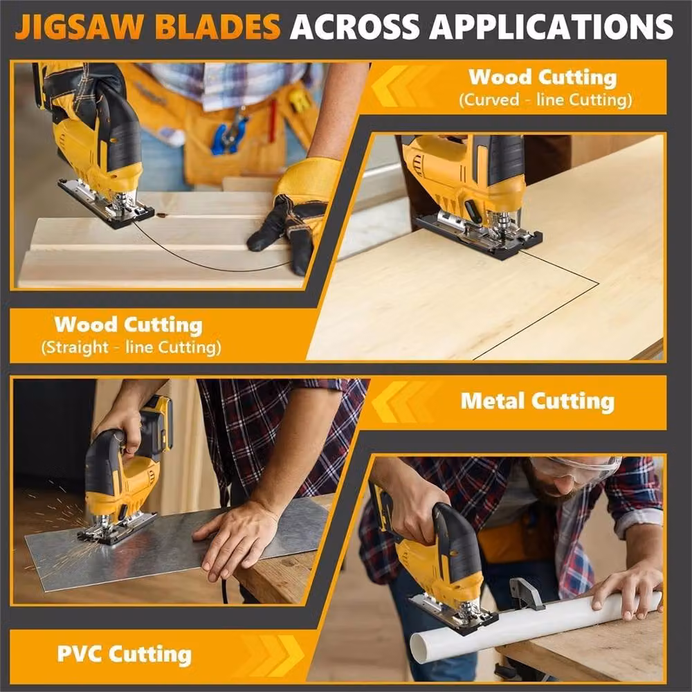 SPETLEK Cordless Jig Saw for DeWALT 20V Battery with 0-45 Degree Bevel Cut for Woodworking, Yellow – 3