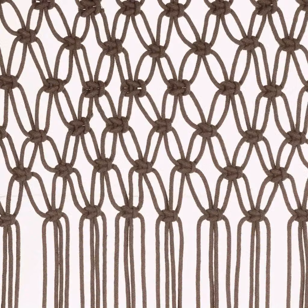 Berkfield Home Macrame Curtain in Taupe, W: 140 cm, H: 240 cm – 3