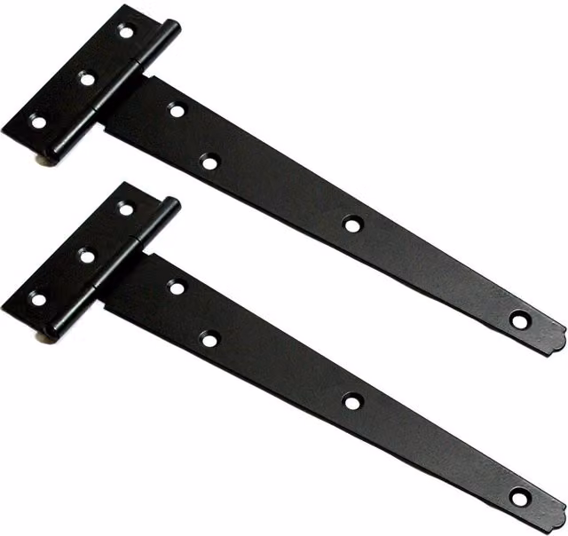 DzinaTee Matt Black Steel Screw-On Butt Hinge, 300mm (1 Pair)