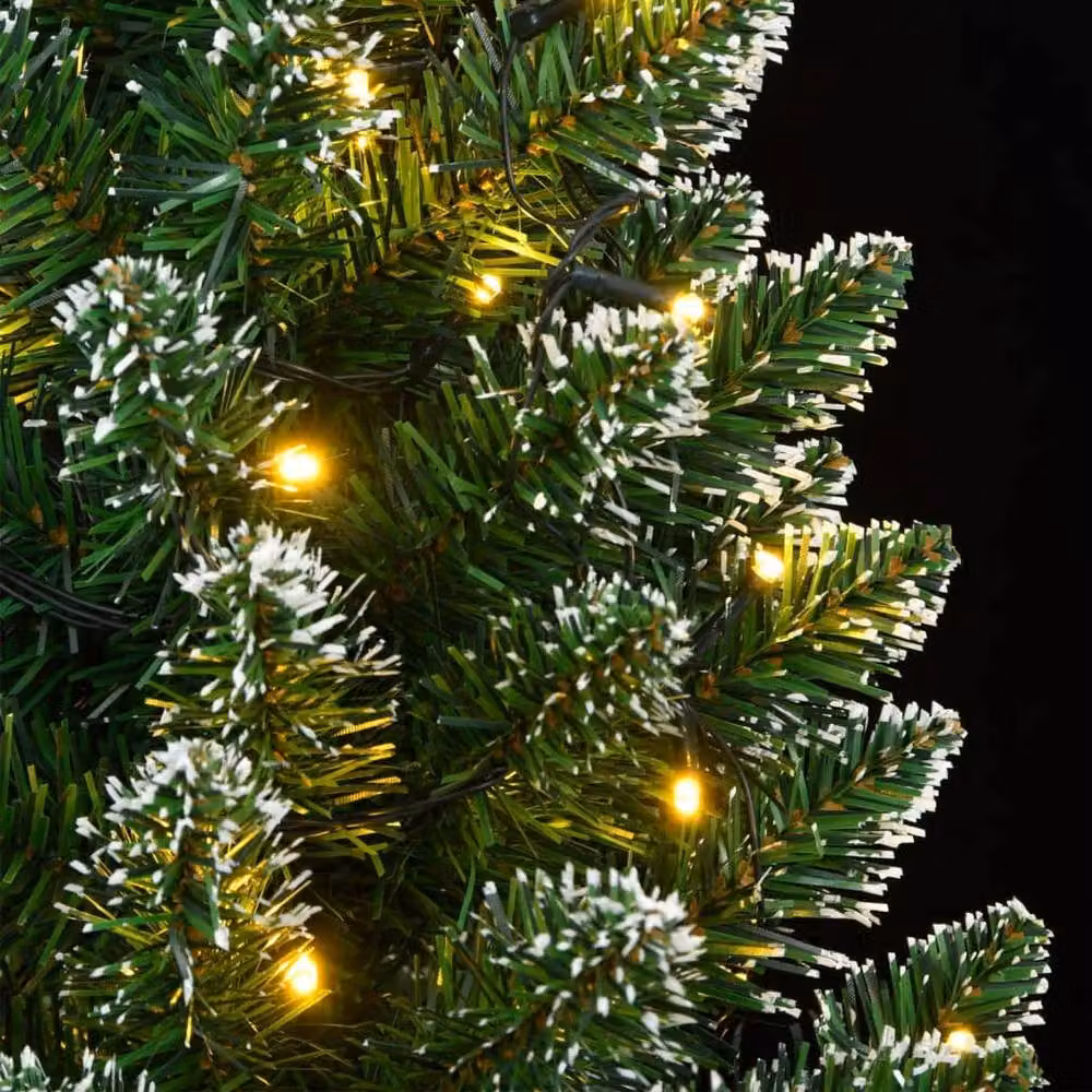 Berkfield Home Realistic Artificial Slim Green Christmas Tree with 300 White LEDs, Height: 180 cm – 4