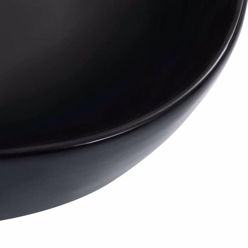 Berkfield Home Charming Rectangular Ceramic Countertop Wash Basin, Black, W: 45.5 cm, D: 32 cm, H: 13 cm – 4