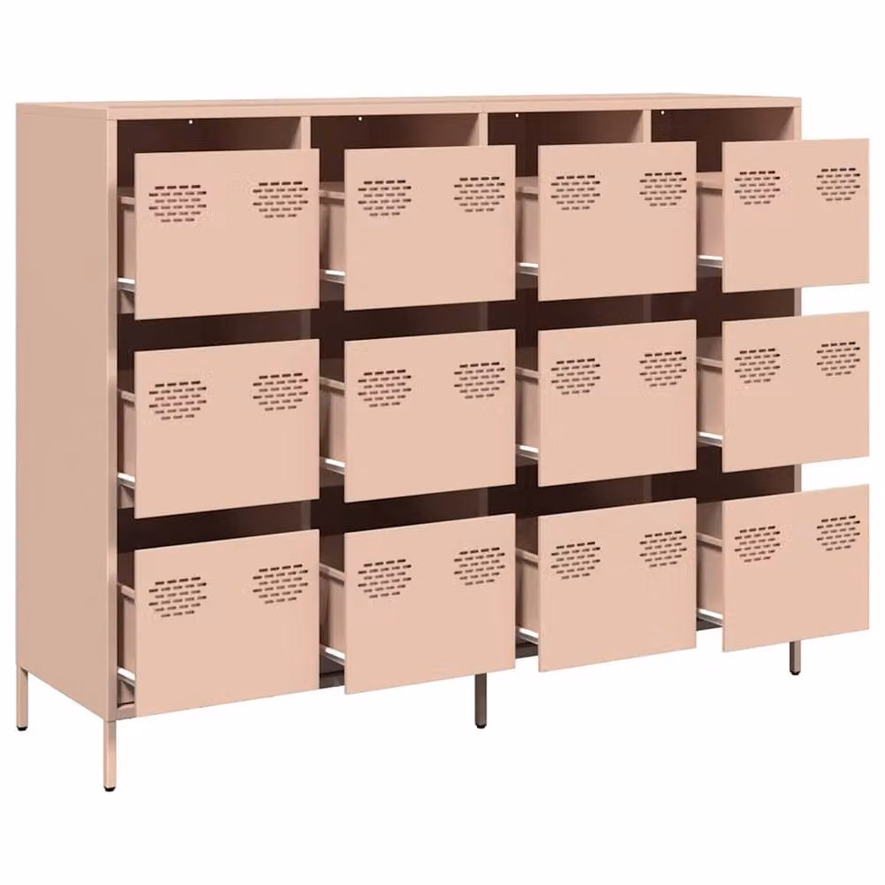 Berkfield Home Modern Pink Matt Metal Sideboard W/D/H: 135 x 39 x 103.5 cm – 2