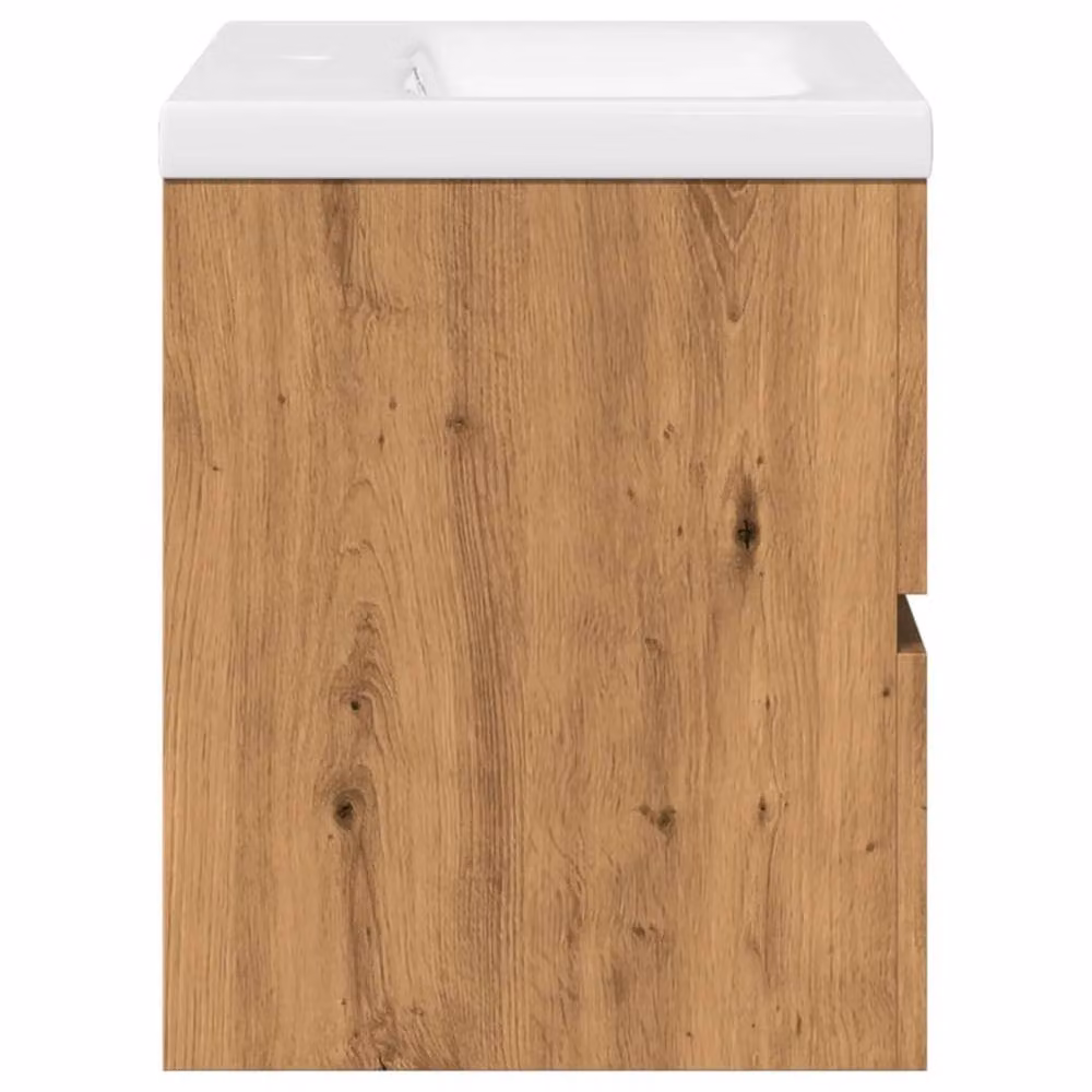 Berkfield Home Artisan Oak Sink Cabinet with Built-in Basin in Brown, W: 61 cm, D: 38.5 cm, H: 45 cm – 3