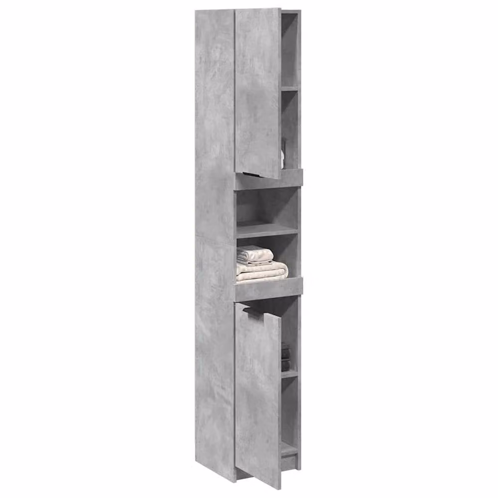 Berkfield Home Modern Freestanding Bathroom Cabinet in Concrete Grey, W/D/H: 32 x 34 x 188.5 cm – 2