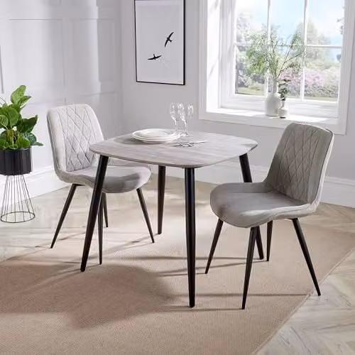 Core Products Aspen Square Grey Oak Dining Table, W/D/H: 80 x 80 x 75 cm – 2
