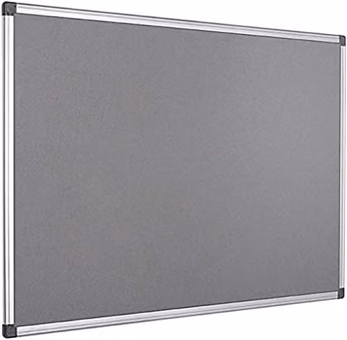 KAV Grey Aluminium Frame Felt Notice Board, W: 60 cm, H: 45 cm