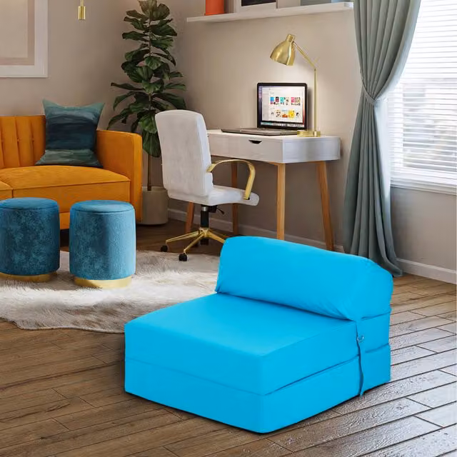 Ready Steady Bed Single Z Foldable Sofa Bed and Guest Mattress in Turquoise
