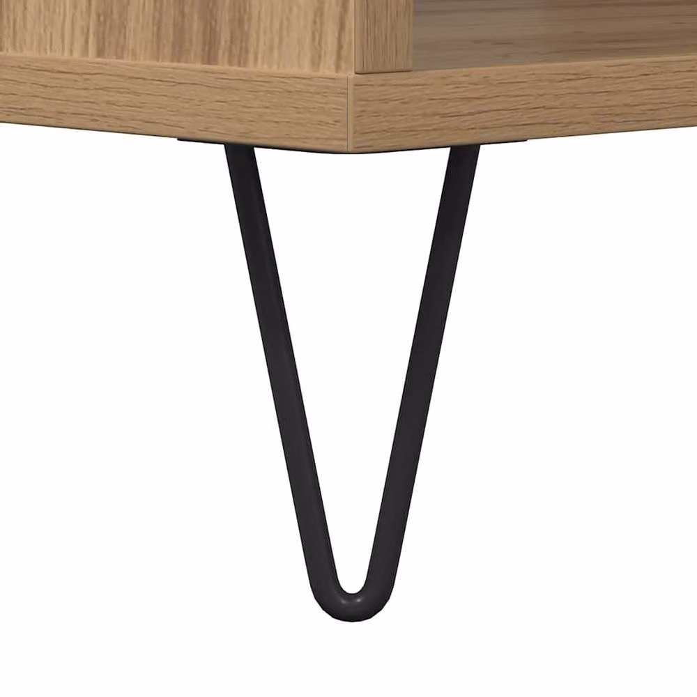 Berkfield Home Artisan Oak Coffee Table in Brown, W/D/H: 90 x 49 x 45 cm – 5