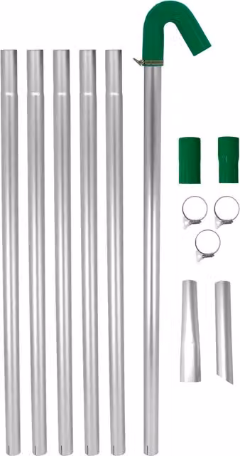 Maxblast Aluminium Gutter Vacuum Poles, 7.2m, Silver