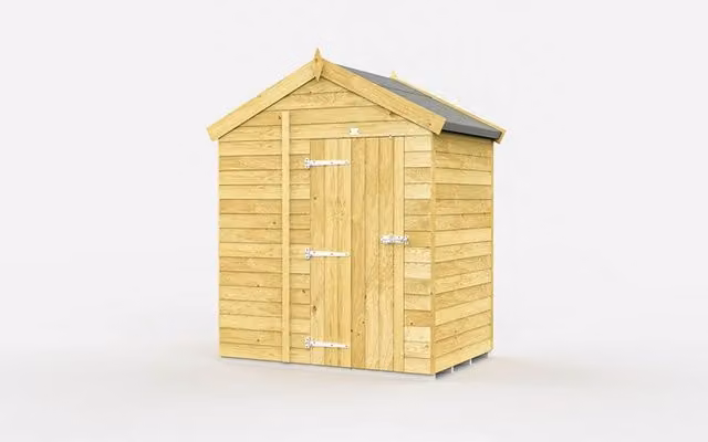 Buttercup Farm Apex Wooden Shed in Brown with Single Door and No Windows, W/D/H: 175 x 127 x 217 cm – 1