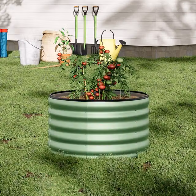 Breeins Green Galvanised Steel Raised Garden Bed