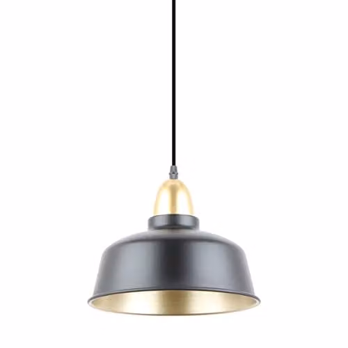 Netlighting Mensa Dome Pendant Ceiling Light, Black and Gold, E27