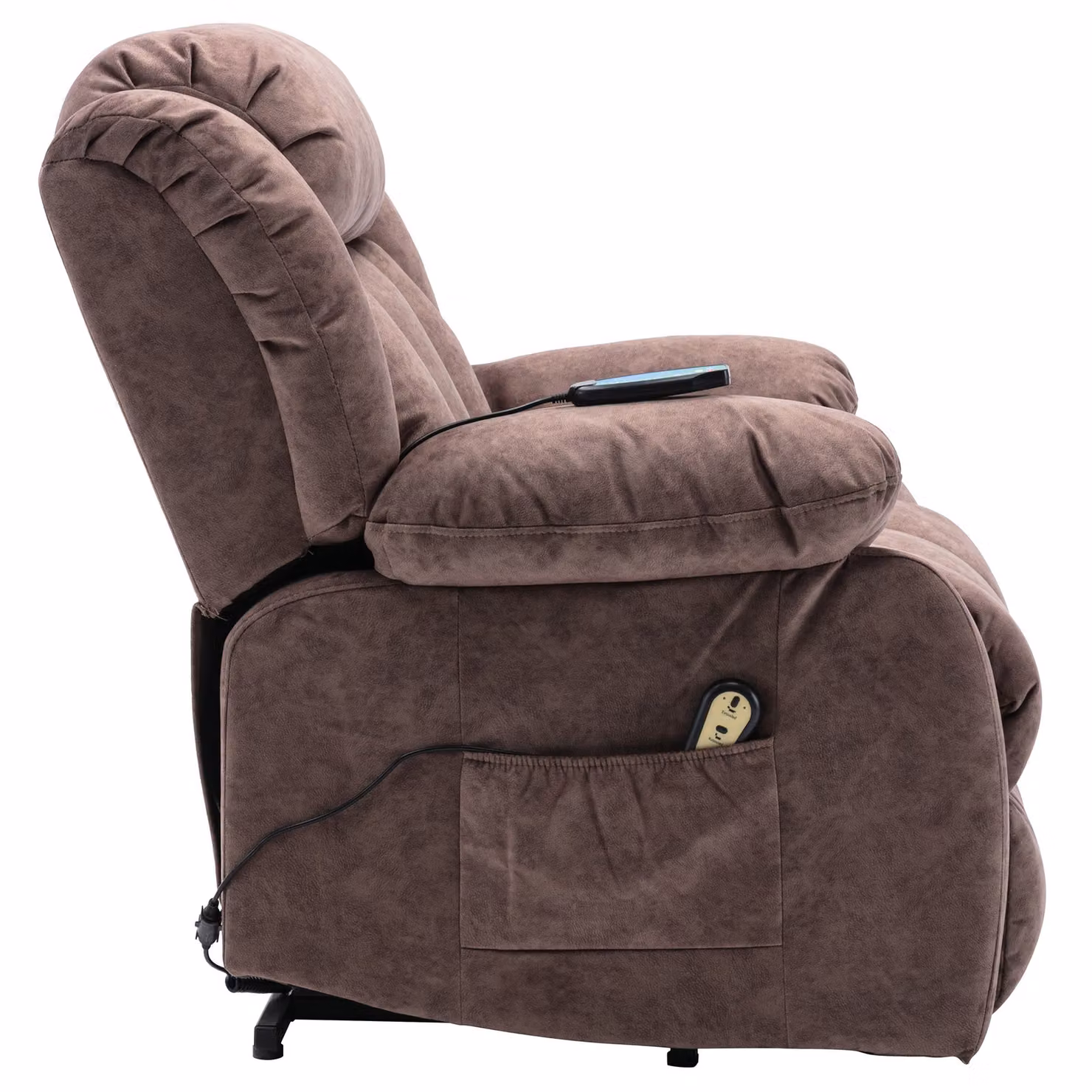 Aosom UK Brown Power Lift Recliner Massage Chair with Heat and Vibration, W/D/H: 96 x 95 x 100 cm – 6