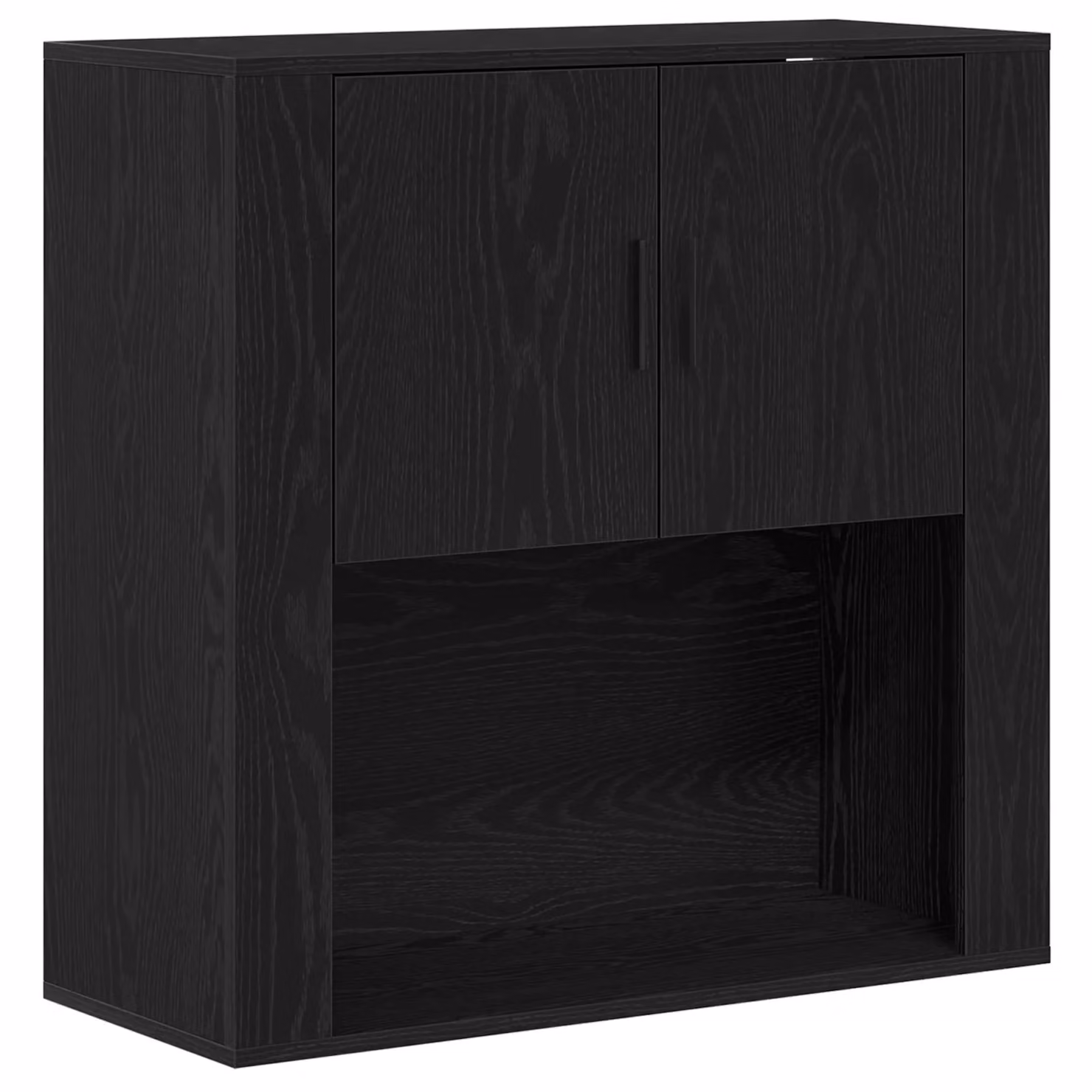Berkfield Home Modern Black Oak Highboard with Hinged Doors and Internal Shelves, W/D/H: 80 x 33 x 150 cm – 3