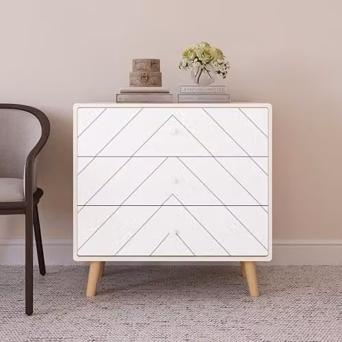 Seconique Dixie 3 Drawer Chest in Grey and White – 3