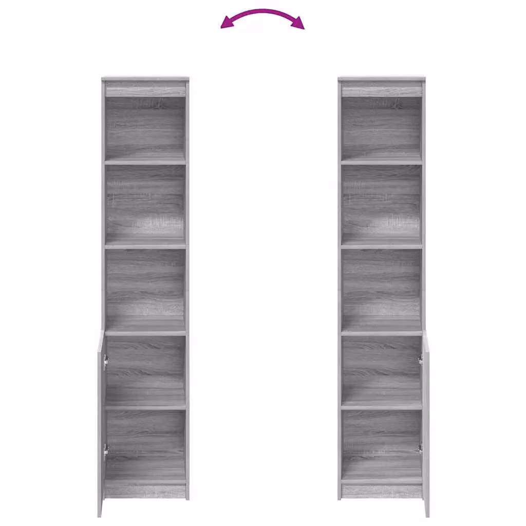 Berkfield Home Grey Sonoma Highboard in MDF, W/D/H: 37.5 x 35 x 180 cm – 3
