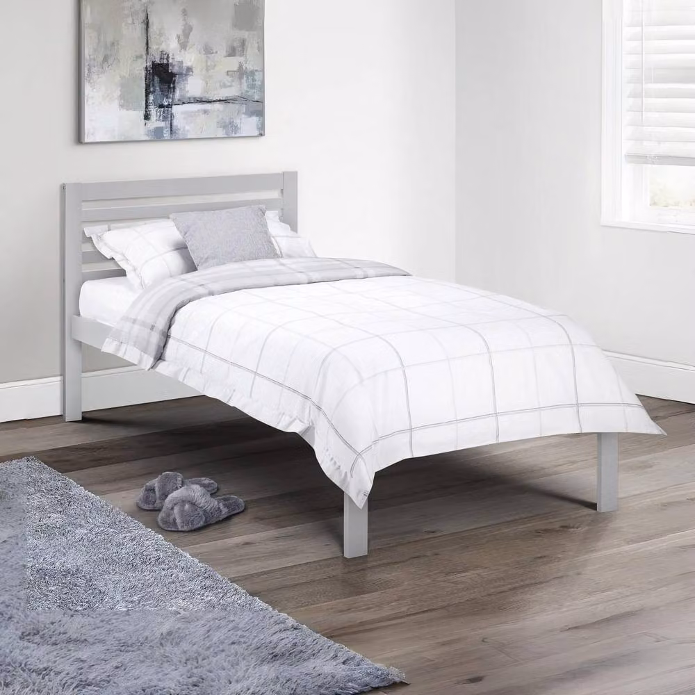 Cheshire Oasis Modern Bed in Light Grey, Single (W: 90 cm, L: 200 cm) – 2