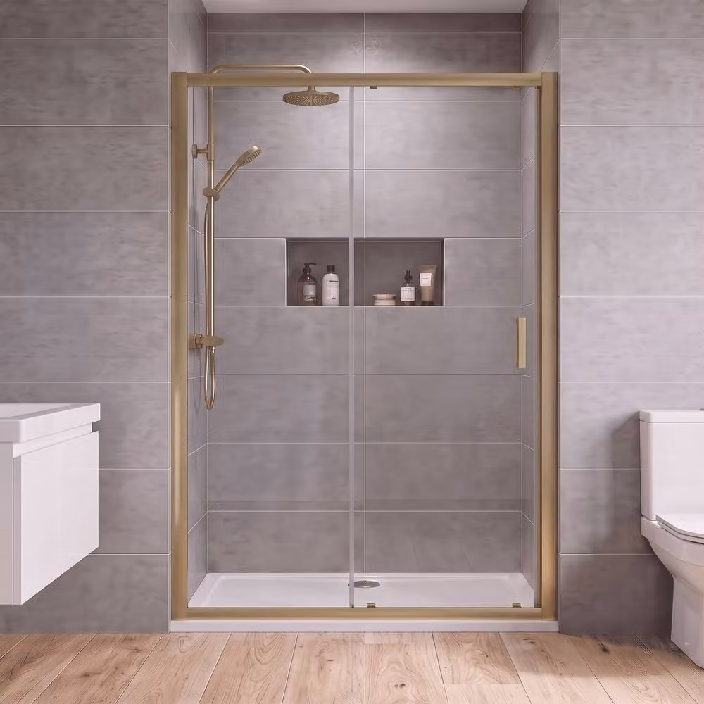Balterley Sliding Shower Door in Metallic Silver or Gold, W: 170 cm, H: 190 cm – 2