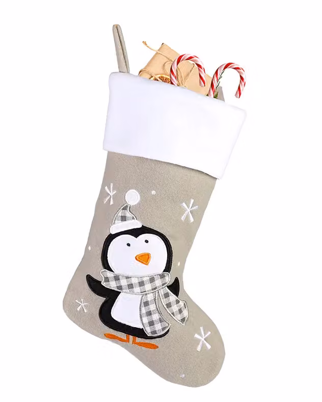 Dibor Set of 4 Grey Penguin Textile Christmas Tree Hanging Decorations – 2