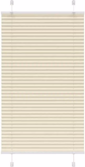 Berkfield Home Single Pleat Fabric Blind in Beige, W: 80 cm, H: 100 cm