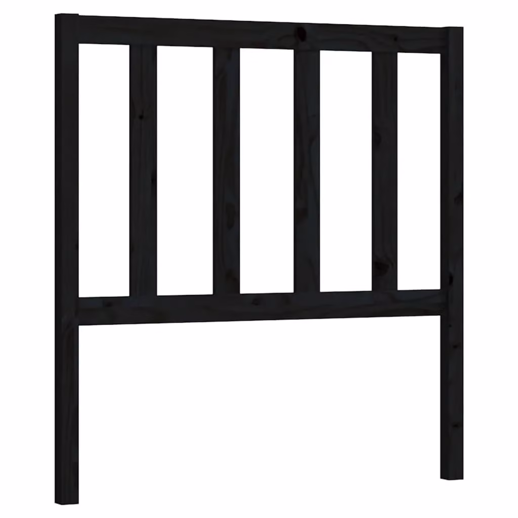 Berkfield Home Black Solid Pine Wood Bed Headboard, W/D/H: 96 x 4 x 100 cm – 2