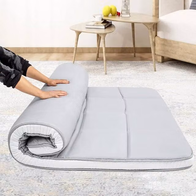 PAWNORA Japanese Double Floor Mattress in Grey, W 140 x L 200 cm