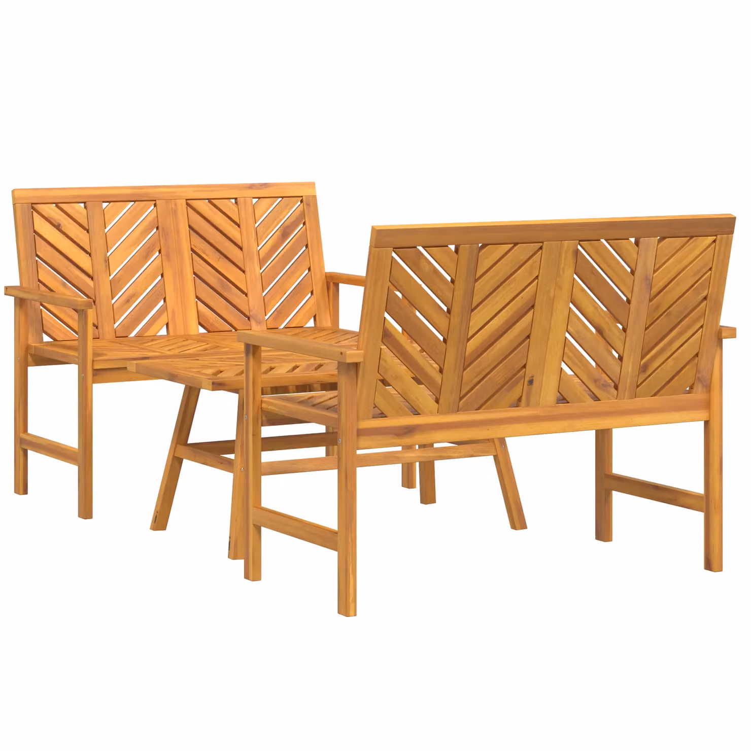 Berkfield Home 3 Piece Garden Lounge Set in Brown Solid Acacia Wood – 2