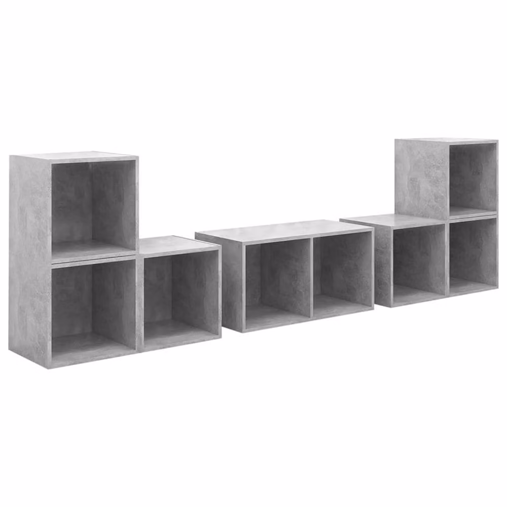 Berkfield Home Classic 6 Piece TV Cabinet Set in Concrete Grey Matt MDF – 3