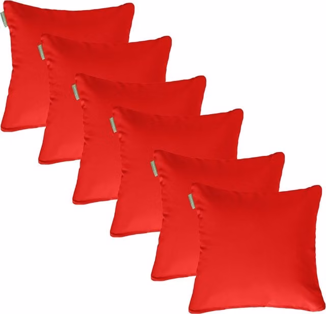 Gardenista Red Plain Square Outdoor Scatter Cushions, Set of 6