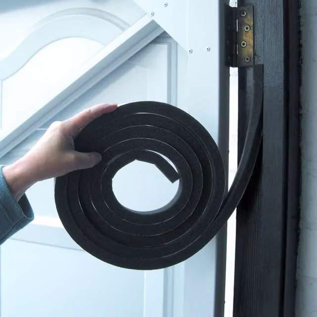 Stormguard Self Adhesive Black and Grey Rubber Foam Jumbo Draught Excluder Weatherstrip