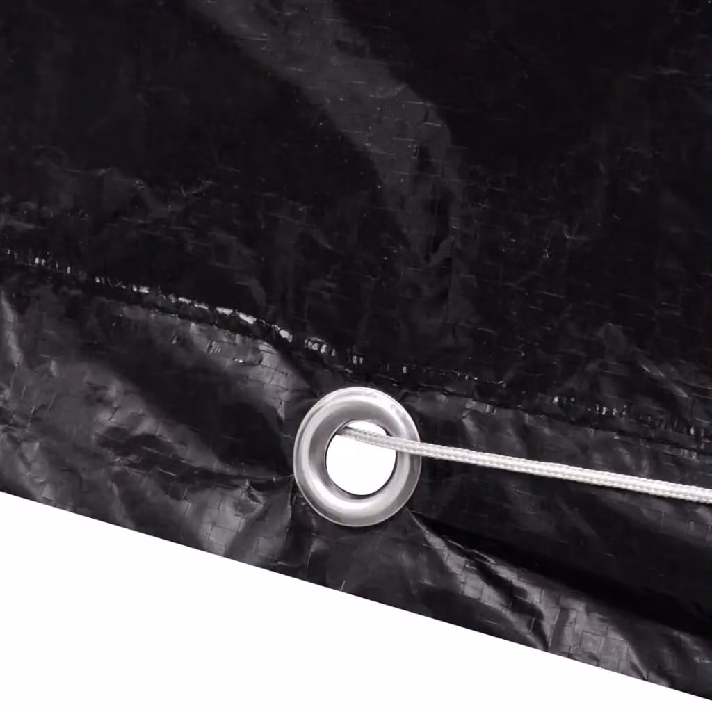 Berkfield Home Black Water-Repellent Garden Furniture Cover for 4-Person Poly Rattan Sets, W/D/H: 113 x 113 x 113 cm – 3