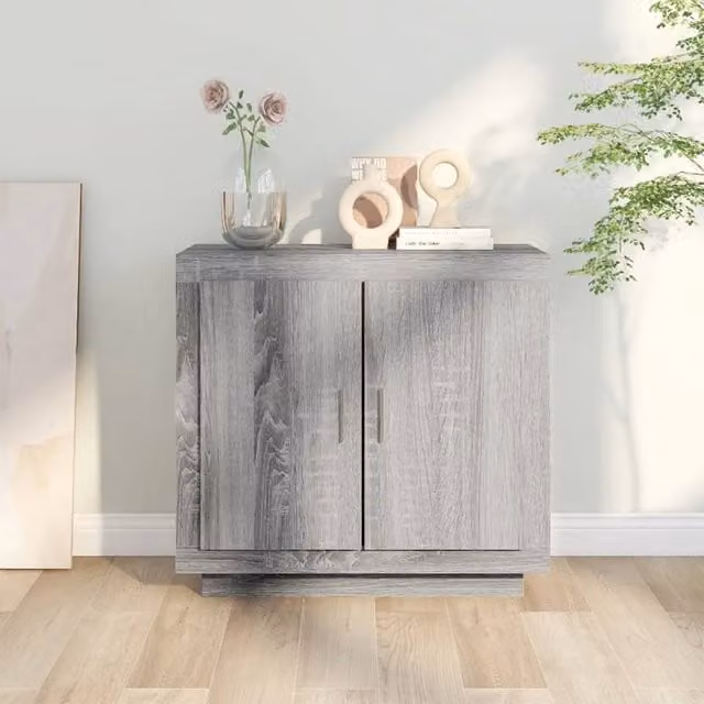 Berkfield Home Grey Sonoma Sideboard in Matt Engineered Wood, W/D/H: 80 x 40 x 75 cm – 1