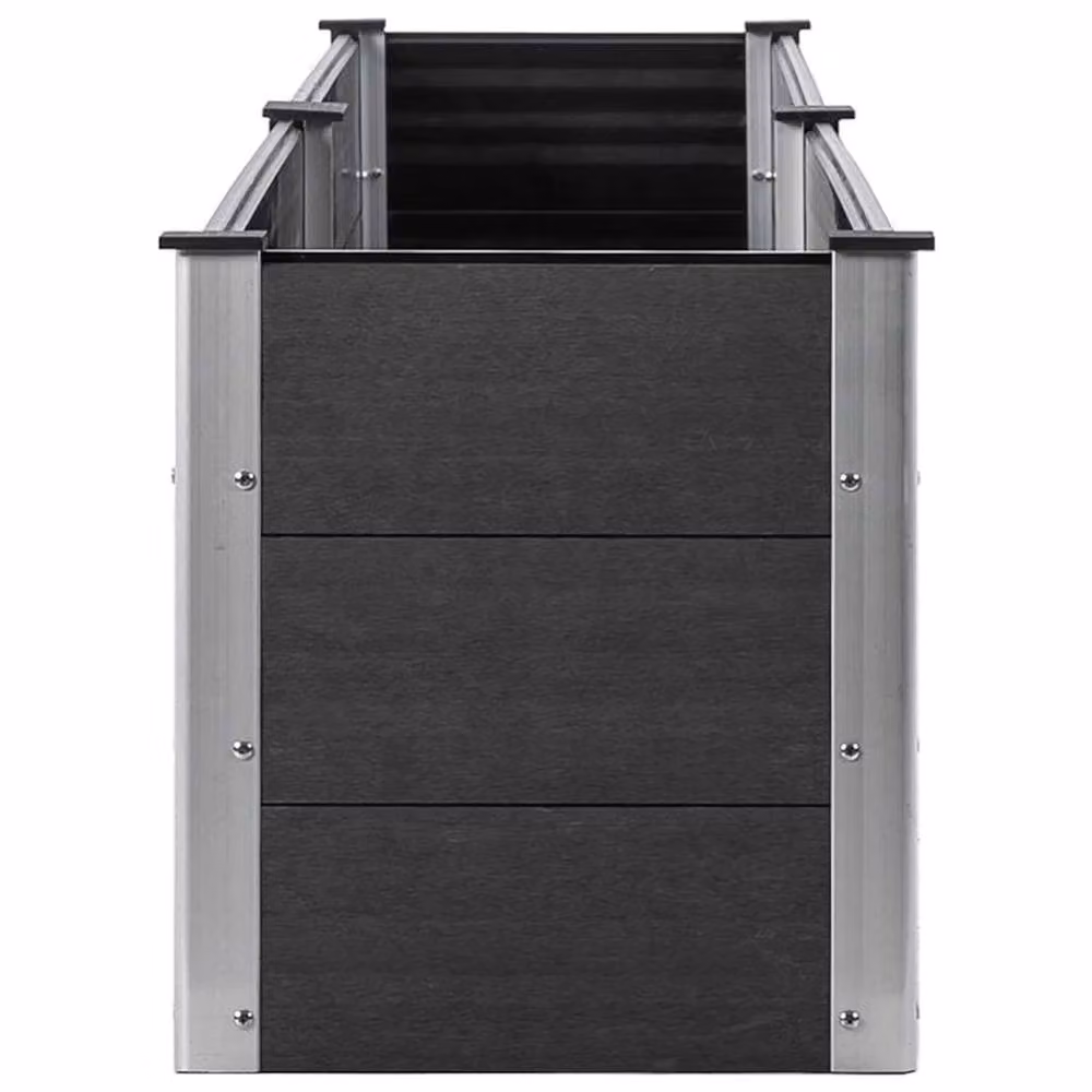 Berkfield Home Garden Grey WPC Raised Bed W: 200 cm, D: 50 cm, H: 54 cm – 4