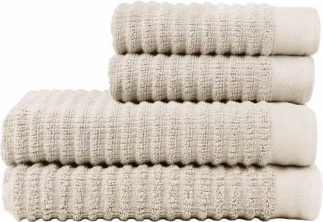 Vinga Landro Cotton Waffle Pique Towel Set, Pack of 4, White