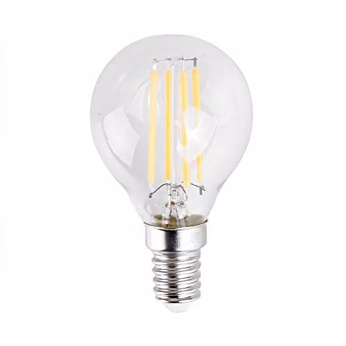 MiniSun Pack of 10 Retro Style 4W LED Filament SES E14 Clear Golfball Light Bulbs, 2700K Warm White – 1